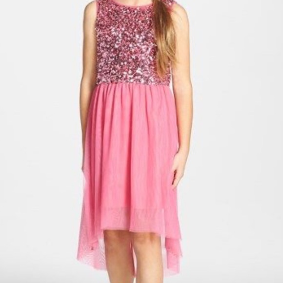 ruby & bloom Other - Ruby & Bloom Coralie Sequin High/low Girls Dress